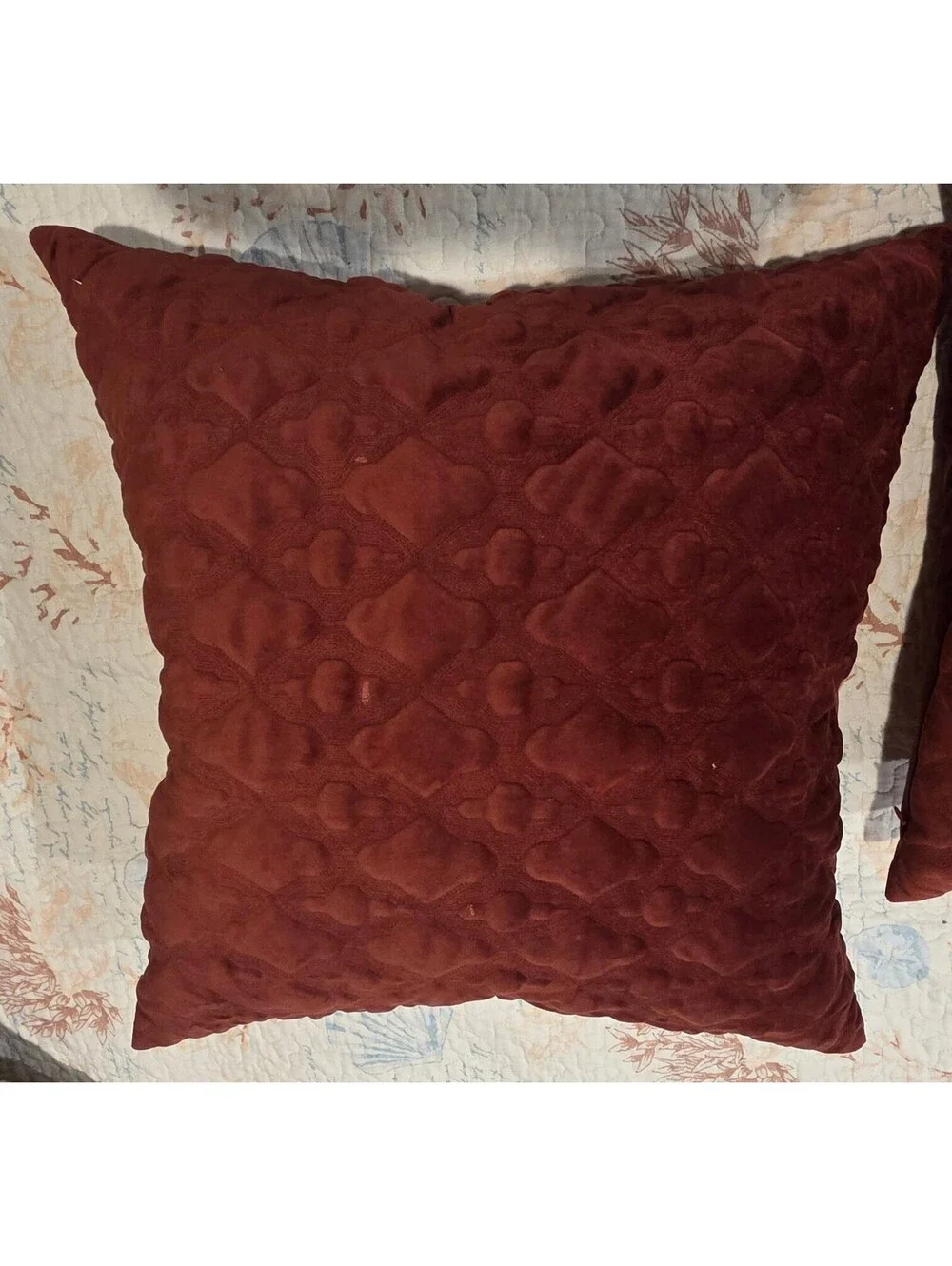Callisto Home Set of Two Burgundy Decorative Throw Pillows
